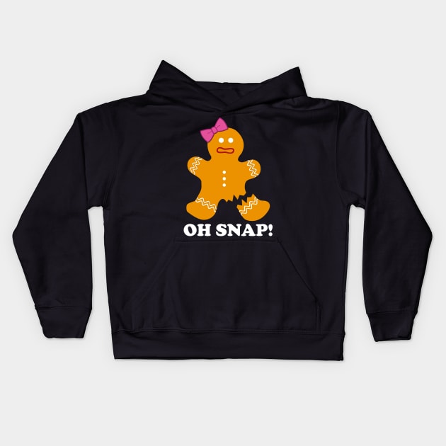 Gingerbread Man Oh Snap Christmas Funny Cookie Baking Gift Kids Hoodie by DragonTees